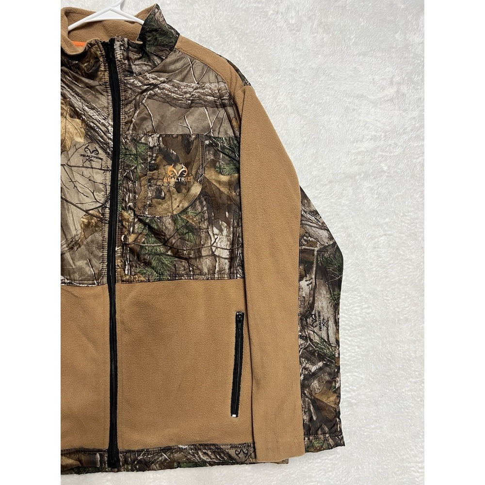 Realtree Xtra Camo Fleece Jacket Mens XL Full Zip Hunting Outdoor Brown - Picture 3 of 16